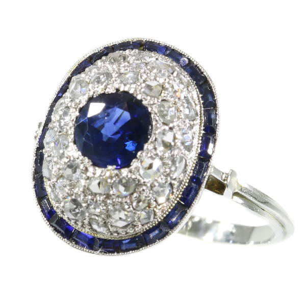 Heritage of Romance: A 1920s Diamond and Sapphire Proposal Ring